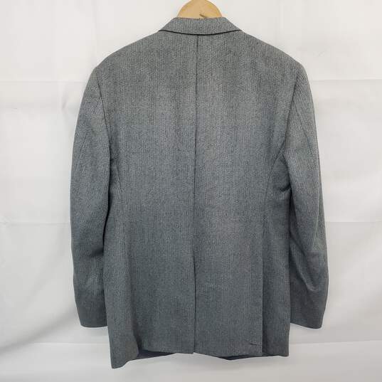 Burberry Wool/Silk Blend Gray Blazer Jacket Mens' Size 40 AUTHENTICATED image number 2