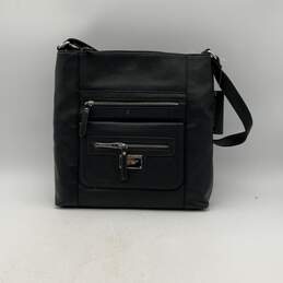 NWT Tignanello Womens Black Leather Adjustable Strap Crossbody Bag Purse