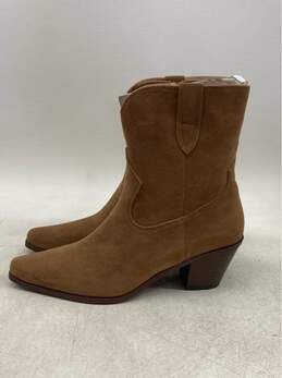 JF Brown Suede Western Ankle Boots - Stylish and Comfortable, Size 8.5 alternative image
