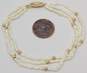 Romantic 14K Yellow Gold Bead & Pearl Multi Strand Bracelet 4.3g image number 2