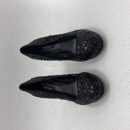 Womens Dasher Black Leather Sequin Slip-On Stiletto Pump Heels Size 8 M alternative image