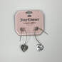 Designer Juicy Couture Silver-Tone Fish Hook Heart Shape Dangle Earrings image number 1