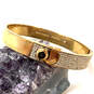 Designer Michael Kors Gold-Tone Rhinestone Hinged Round Bangle Bracelet image number 1