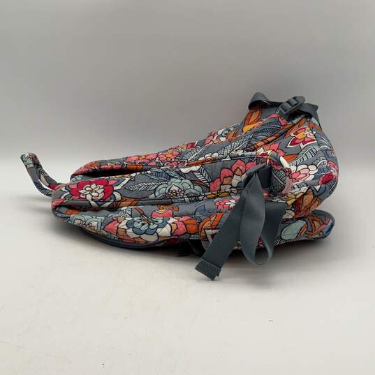 Vera Bradley Womens Multicolor Floral Quilted Adjustable Strap Zipper Backpack image number 4