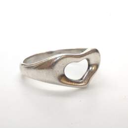 Tiffany & Co. Elsa Peretti Sterling Silver Cut Out Heart Ring Size 6.25