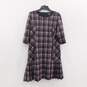 Tahari Red Grey & Black Plaid Pleated Zip-Up Dress Women's Size 14 image number 1