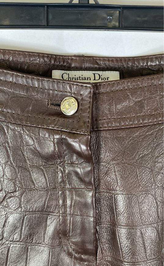 Christian Dior Brown Leather Pants - Size 6 image number 2