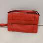 Womens Red Suede Leather Snap Inner And Outer Pockets Crossbody Purse image number 1