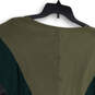 NWT Womens Green V Neck Stretch Short Sleeve Front Knot Blouse Top Size S image number 4
