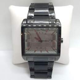 Armani Exchange 45mm WR 5ATM Rectangular Black Stainless Steel Watch