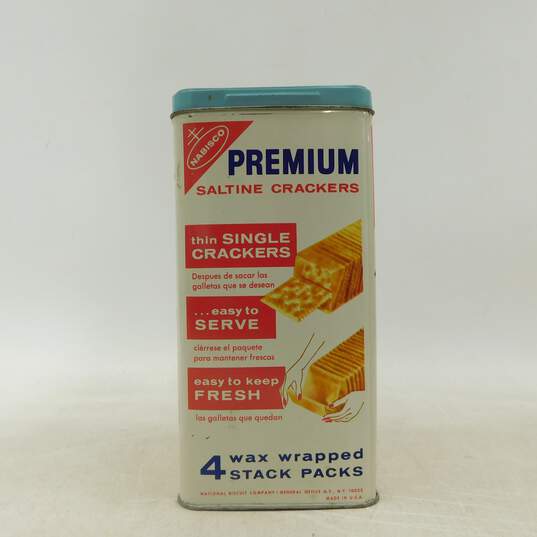 Vintage Nabisco Premium Saltine Crackers Tin 14oz w/ Lid image number 2