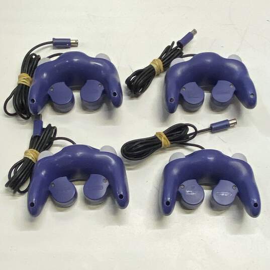 Set Of 4 Nintendo GameCube Controllers For Parts/Repair- Indigo Purple image number 2