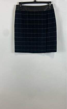 NWT INC International Concepts Womens Black White Check Wool Mini Skirt Size 2P