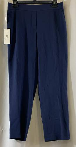 NWT Babaton Womens Blue Conan Mid Rise Elastic Waist Cropped Trouser Pants Sz 6