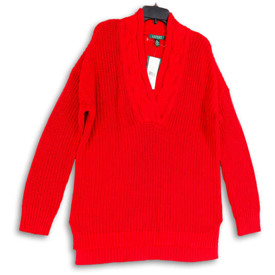XL red knit shopper bag