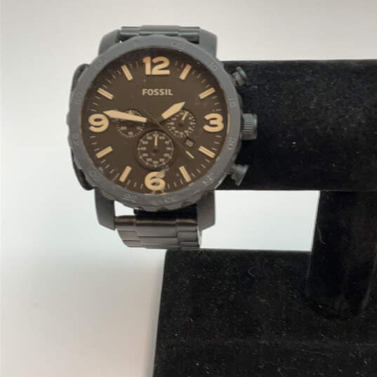 Designer Wristwatch Nate Round Fossil | the Black Chronograph GoodwillFinds Buy Dial JR-1356 Analog