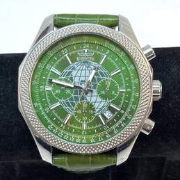 Designer Invicta 18436 Green Leather Strap Analog Round Dial Quartz Wristwatch