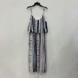 NWT Womens White Blue Striped Pleated Sleeveless Maxi Dress Size 18/20 alternative image