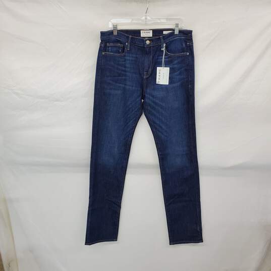 Frame Blue Cotton Distressed L'Homme Slim Jeans WM Size 32 NWT image number 1