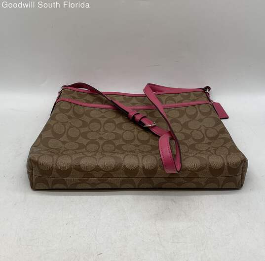 Coach Womens Handbag With Pink Leather Straps image number 3