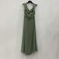 NWT Womens Green Cap Sleeves Cuffed Neckline Back Zip A-Line Dress Size 16 image number 2