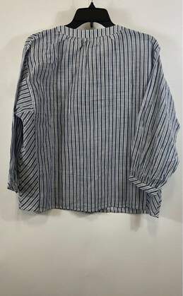 NWT Michael Stars Womens White Blue Striped Charlie Popover Blouse Top Size S alternative image
