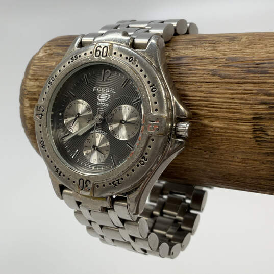 Designer Fossil Silver-Tone Chain Strap Round Dial Analog Quartz Wristwatch image number 2