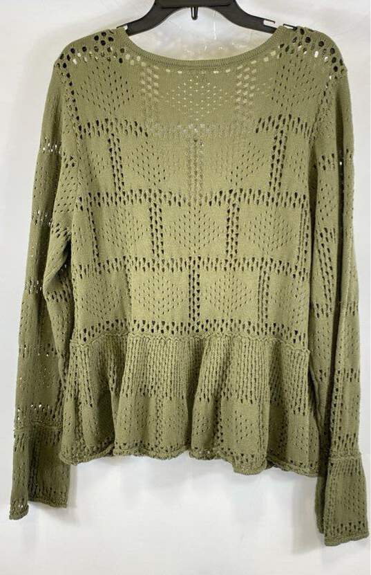 NWT Pilcro Womens Green Cotton Knitted Long Sleeve Cardigan Sweater Size XL image number 2
