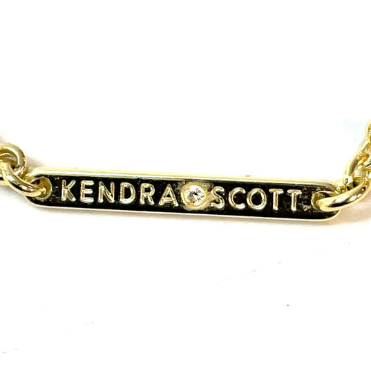 Designer Kendra Scott Gold-Tone Link Chain Rhinestone Station Necklace image number 5