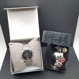 Disney Silver Tone Multi Color Watch Bundle 2pcs W/Boxes 133.5g
