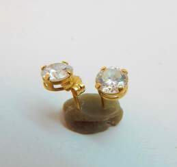 14K Yellow Gold Cubic Zirconia Stud Earrings 1.0g