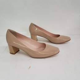 Kate Spade Nude Patent Leather Square Toe Heels Size 7M alternative image