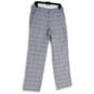 Mens Gray White Plaid Flat Front Straight Leg Chino Pants Size 32X32 image number 1