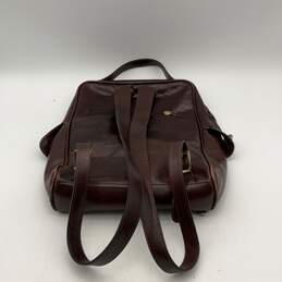 Vera Pelle Womens Brown Leather Adjustable Shoulder Strap Backpack alternative image