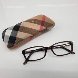 Burberry Brown Tort Rectangular Eyeglass Frames Only B2073 AUTHENTICATED