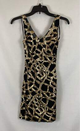 Dulcci Vetan Gold/Black Sequin Dress - Size 2