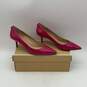 NIB Michael Kors Womens Pink Leather Pointed Toe High Kitten Pump Heels Size 10 image number 1