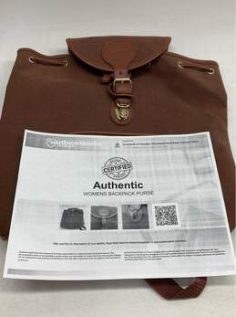 Authentic Lagerfeld Parfumes Brown Faux Leather Backpack