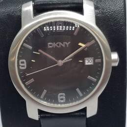 Men's DKNY Black Dial Date Bund Band Stainless Steel Watch alternative image