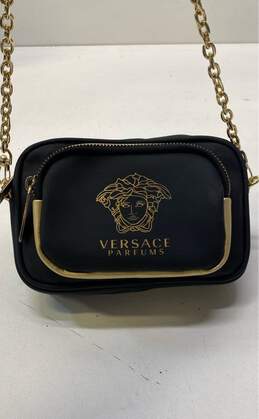 Versace Parfums Black Gold Chain Pouch Crossbody Bag