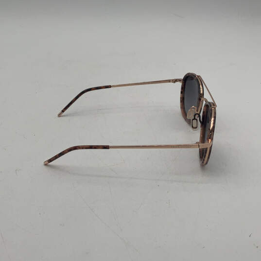 Womens Brown Gold Tortoise Frame Full Rim Adjustable Square Sunglasses image number 4