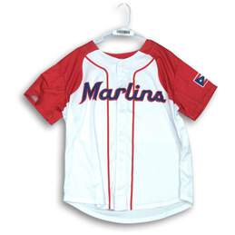 Marlins Mens Jersey White Red And Blue Size XL