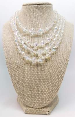 Vintage Aurora Borealis Silver Tone Necklaces & Clip On Earrings 141.1g alternative image