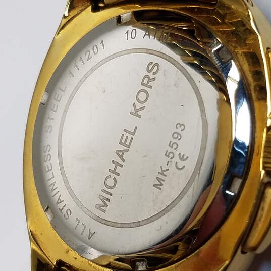 Michael Kors MK5593 Gold Tone & Tortoise Shell Resin Multi Dial Watch image number 7