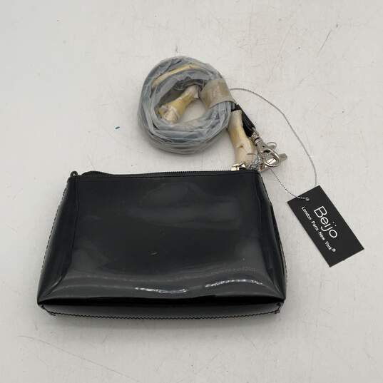NWT Beijo Womens Black Silver Detachable Strap Zipper Mini Crossbody Bag Purse image number 2
