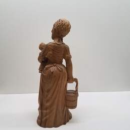 Hand Carved 17 Inch High  Mother with Child Wood  Stature alternative image