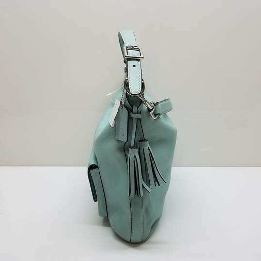 Mint Green Leather Duffle Bag