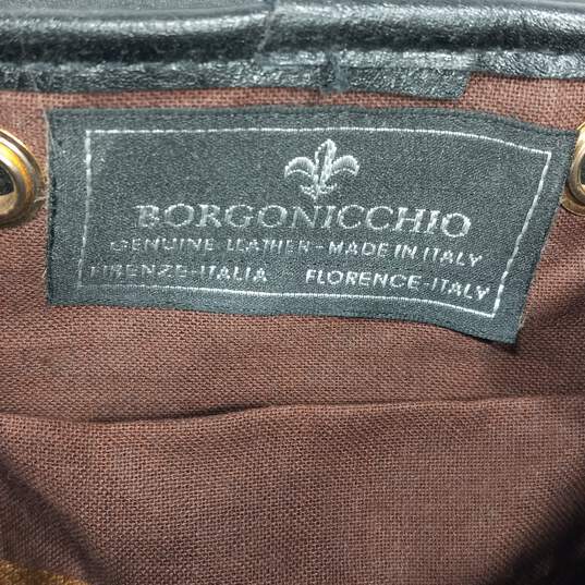 Borgonicchio Black Leather Mini Backpack image number 5
