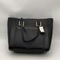 NWT Nine West Womens Black Leather Double Strap Bottom Stud Tote Bag Purse image number 1
