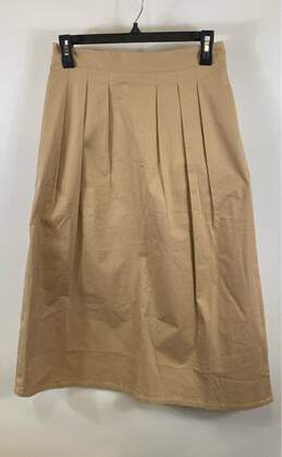 NWT Corey Lynn Calter Anthropologie Womens Khaki Pleated A-Line Skirt Size Small